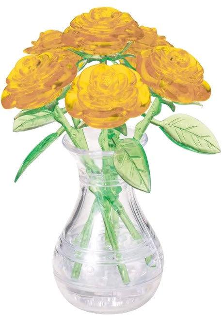 3D CRYSTAL | SIX ROSES (YELLOW)