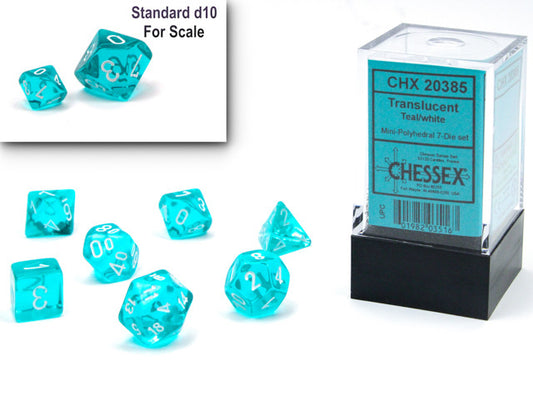 CHESSEX 7 DICE SET MINI | TRANSLUCENT