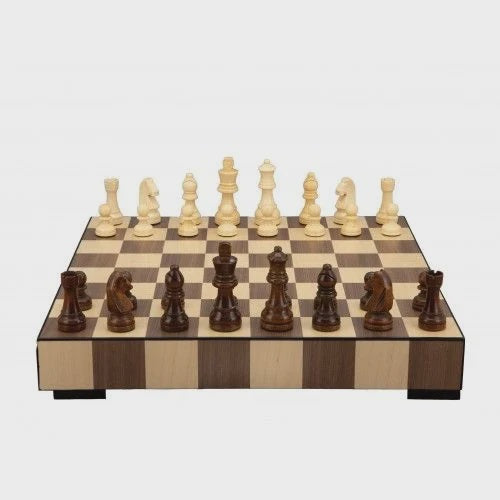 DAL ROSSI | CHESS SET 14" BOX WOODEN INLAID
