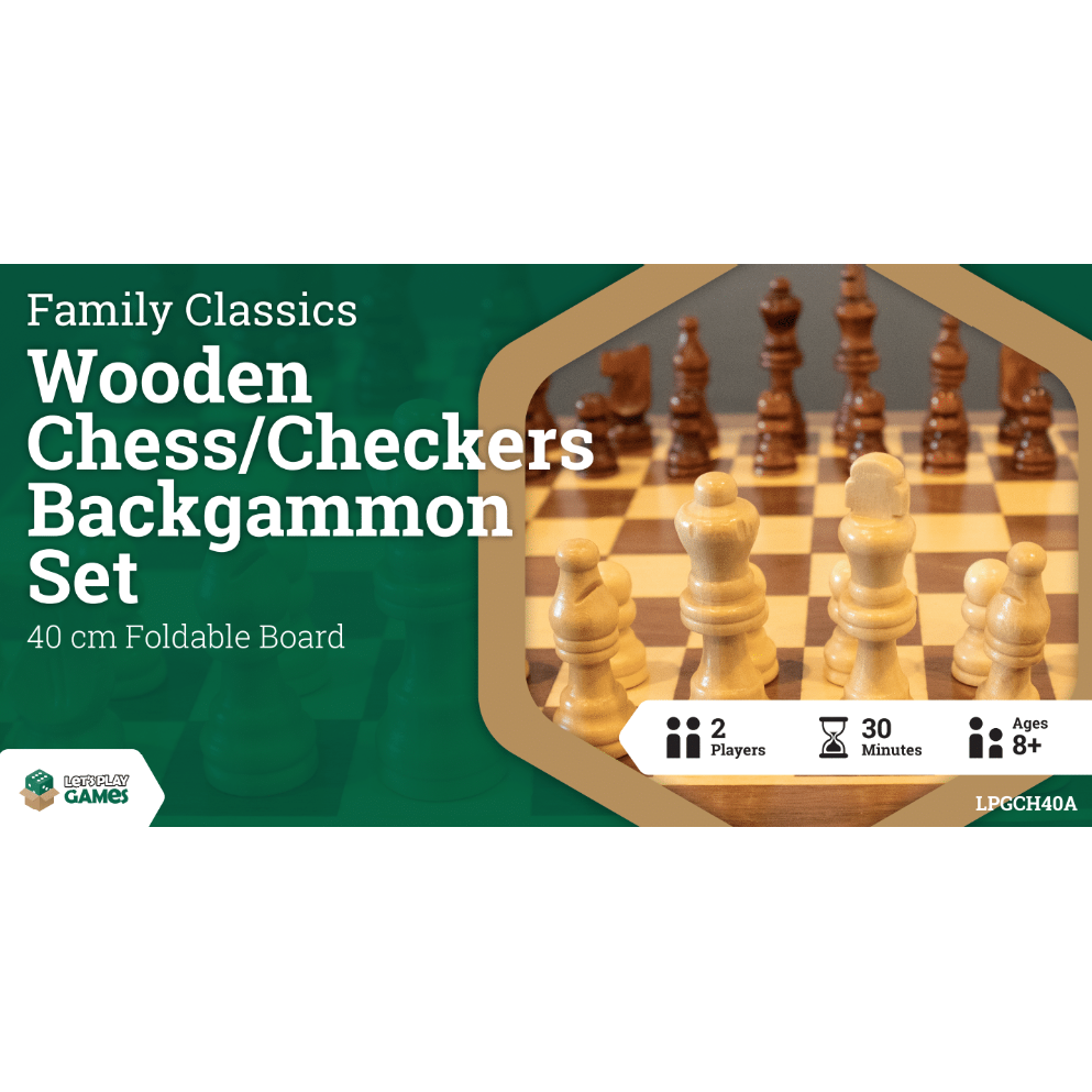 LPG MAGNETIC CHESS/CHECKER/BACKGAMMON 40CM-WOODE