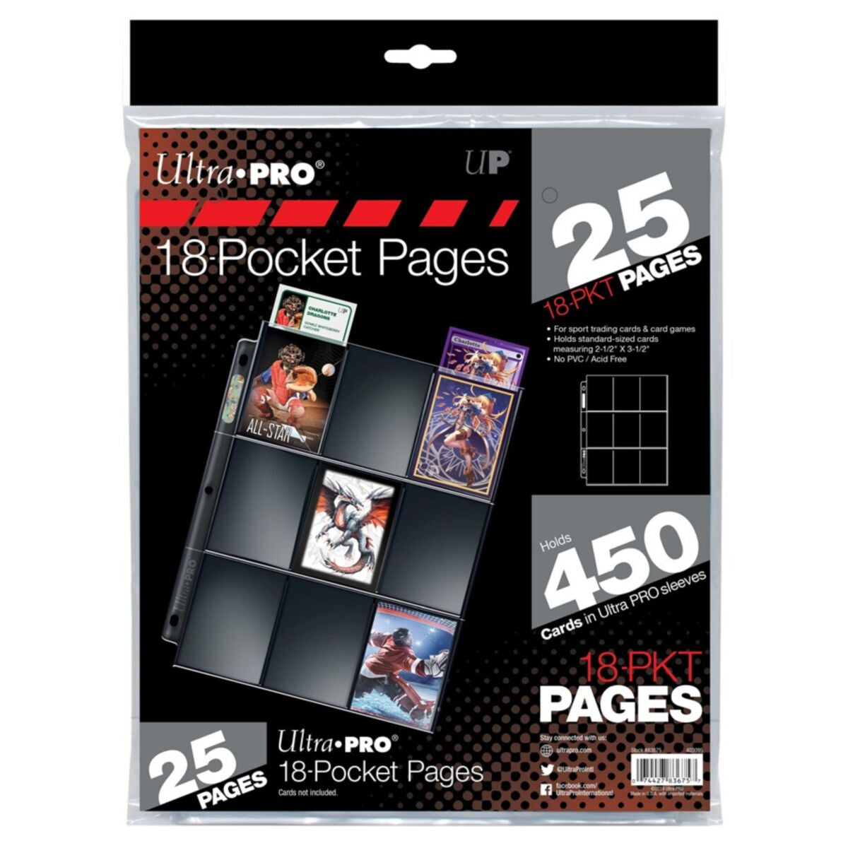 ULTRA PRO BINDER SLEEVES | 18 POCKET PAGE (25 PACK)
