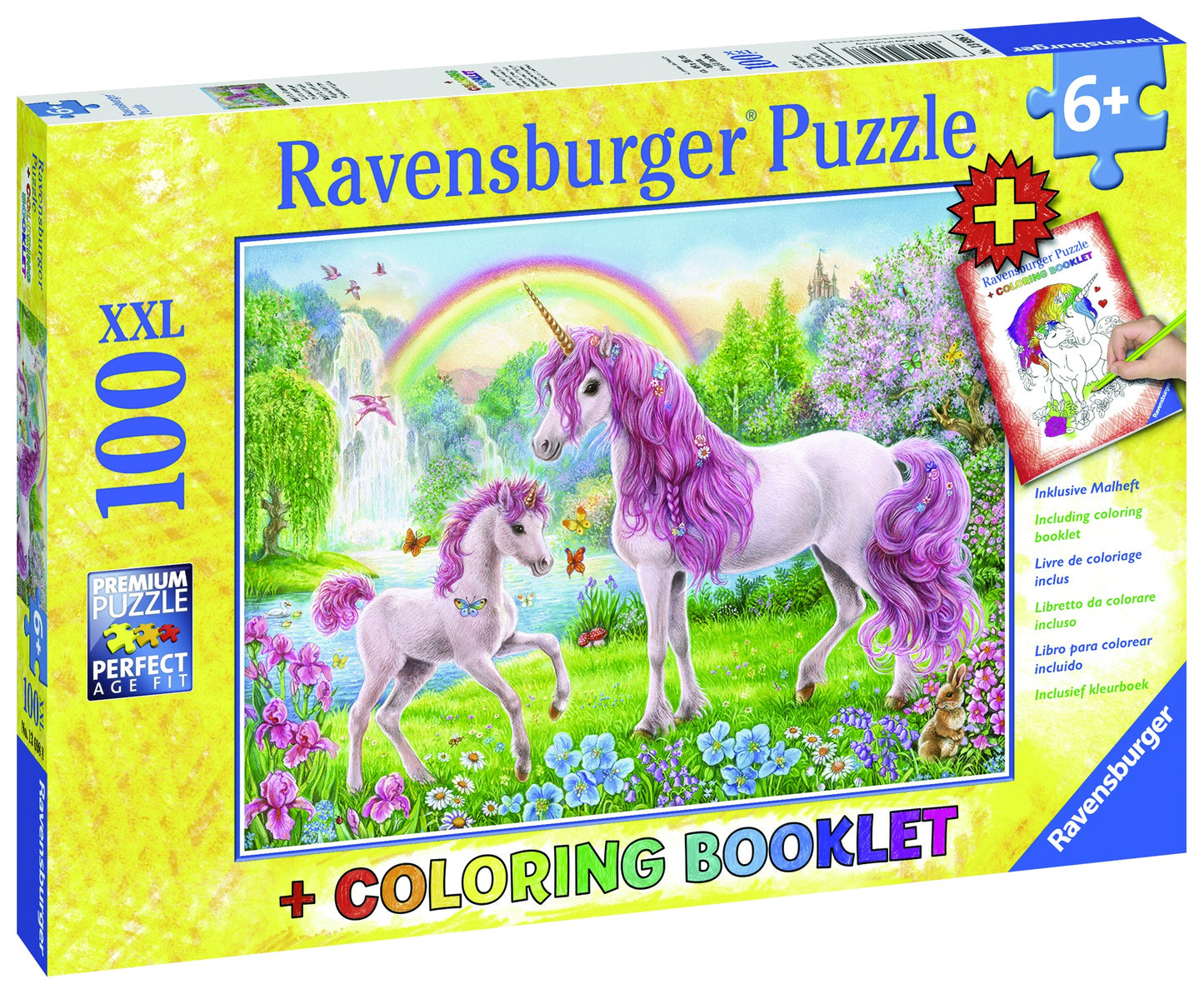 RB (6+) 100 PC | MAGICAL UNICORNS W/COLOUR BOOK