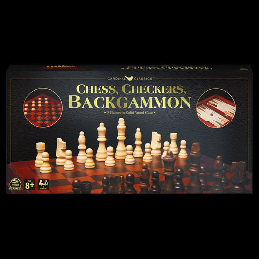 CHESS BACKGAMMON CHECKERS 12"