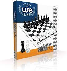 CHESS GLASS BLK/CLR 13-3/4''