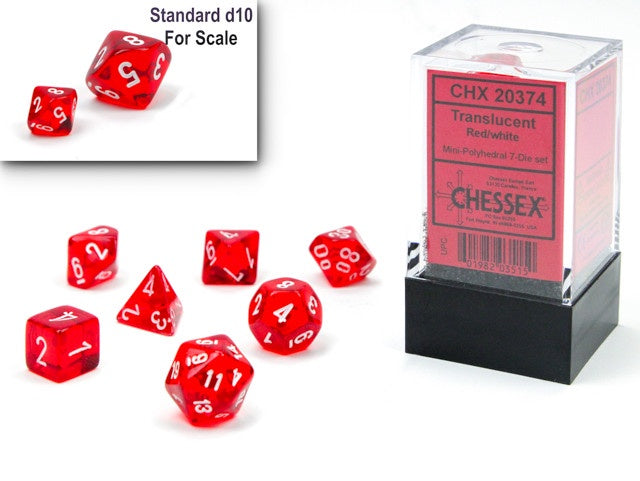 CHESSEX 7 DICE SET MINI | TRANSLUCENT