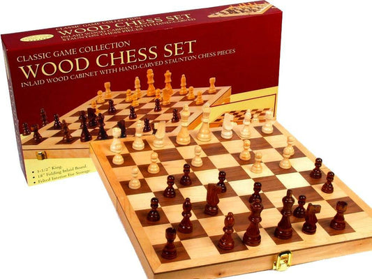 CLASSIC GAMES CHESS SET 18"WOOD