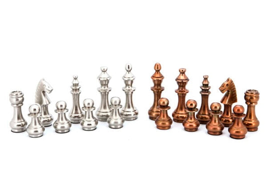 DAL ROSSI | CHESS PIECES 100mm - COPPER AND SILVER PIECES