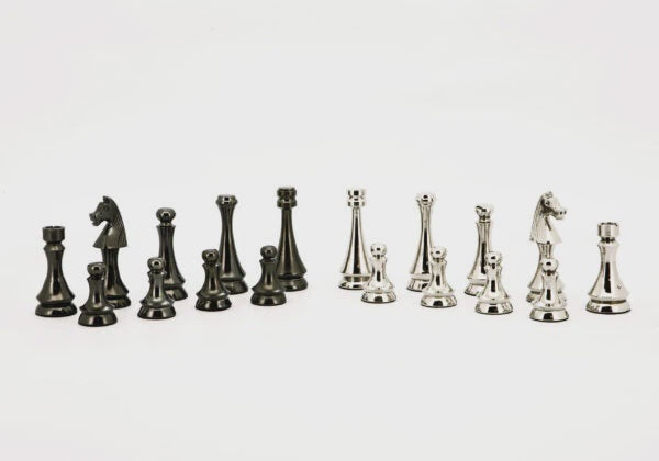 DAL ROSSI | CHESS PIECES - 85MM DARK TITANIUM/SILVER
