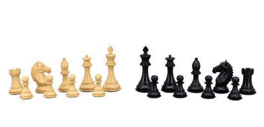 DAL ROSSI | CHESS PIECES 95mm DOUBLE WEIGHTED- EBONY BOXWOOD