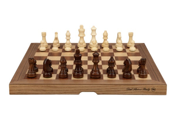 DAL ROSSI | CHESS SET 16" FOLDING - LIGHT WALNUT