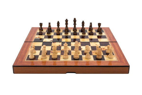 DAL ROSSI | CHESS SET 16" FOLDING - SHINY WALNUT