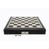 Dal Rossi 18" Black and White with PU Leather Edge  and 85mm Chess Set