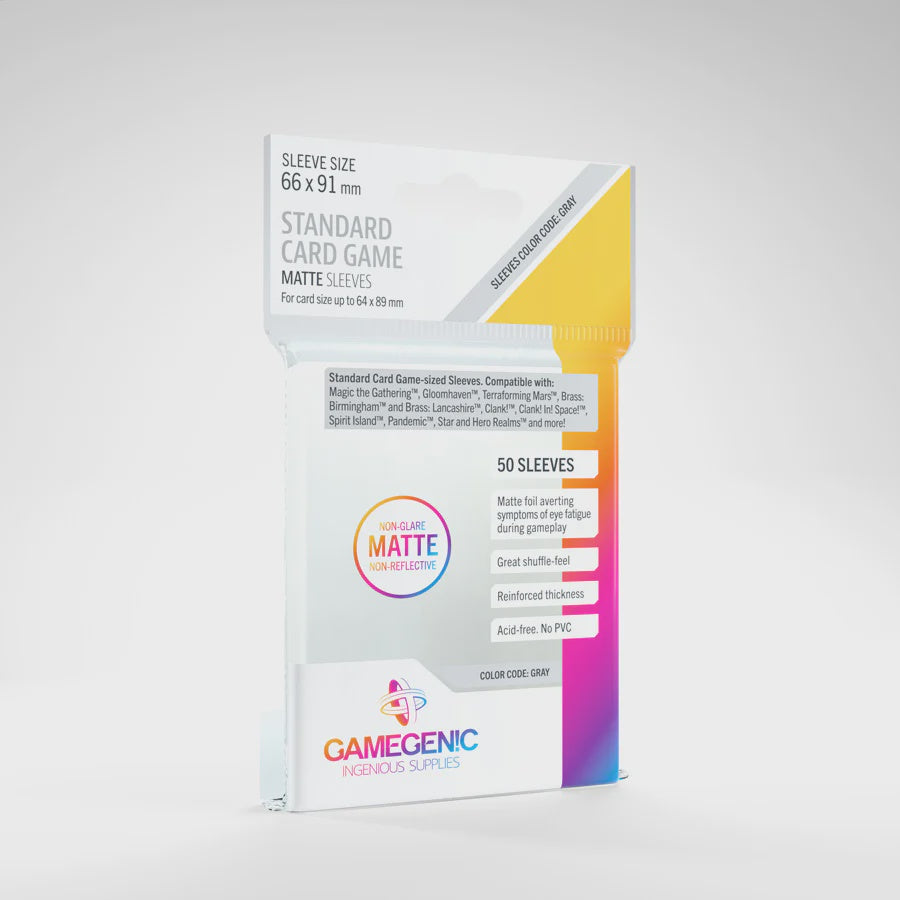 GAMEGENIC CARD SLEEVES | MATTE - STANDARD (66X91MM) [GRAY]