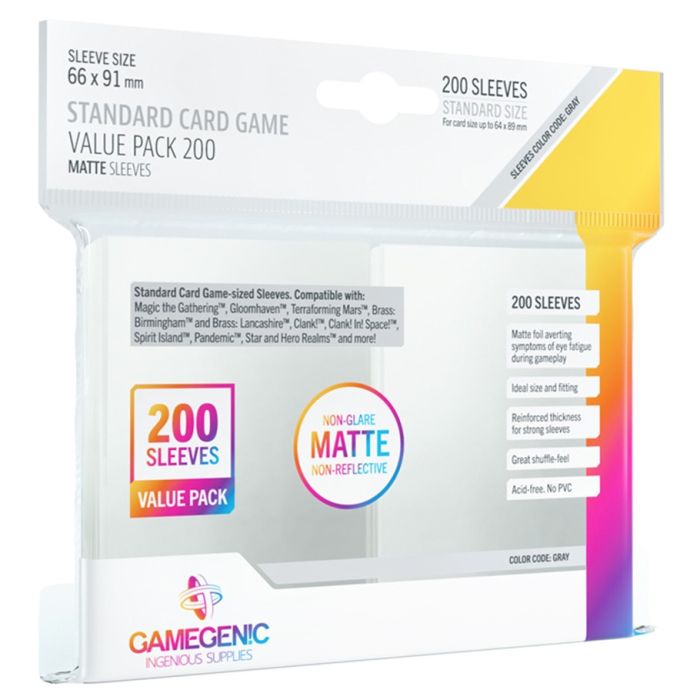 GAMEGENIC CARD SLEEVES | STANDARD 66 x 91mm (200 PACK)