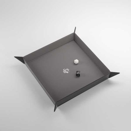 GAMEGENIC | MAGNETIC SQUARE DICE TRAY - BLACK/GREY