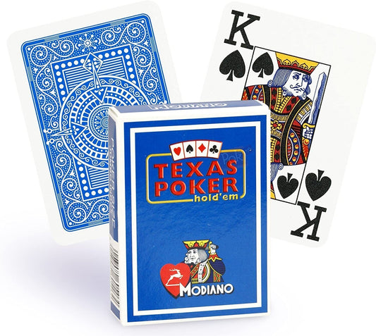 MODIANO CARDS | TEXAS POKER JUMBO INDEX 100% PLASTIC - BLUE