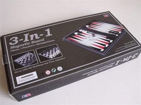 Magnetic Games - 3 in 1 Magnetic Chess/Checkers 12.5"