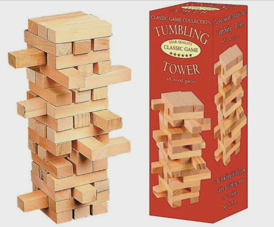 WOODEN TUMBLING TOWER IN TIN