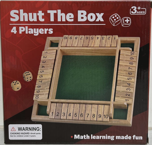 WOODEN SHUT THE BOX 4 PLAYER