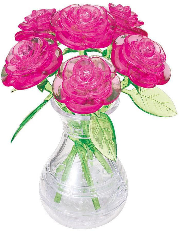 3D CRYSTAL PUZZLE - 6 PINK ROSES