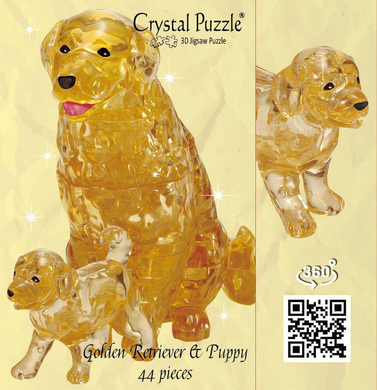 3D CRYSTAL PUZZLE - GOLDEN RETRIVER & PUPPY