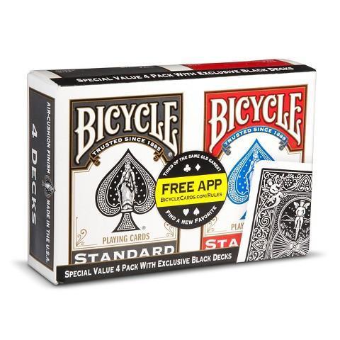 BICYCLE PLAYING CARDS: VALUE 4-PACK-Games Chain-Australia