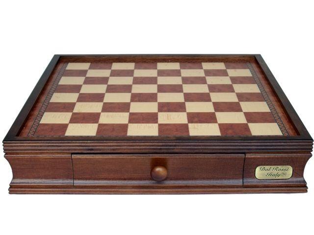 DAL ROSSI 20" WALNUT FINISH CHESS BOX WITH DRAWERS