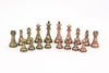 DAL ROSSI BRONZE AND COPPER WEIGHT CHESS PIECES 110 MM