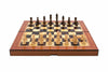 Dal Rossi Walnut Shiny Finish Folding Chess Set, 16"
